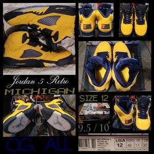 Jordan 5 Retro Michigan's w/ Matching Fleece